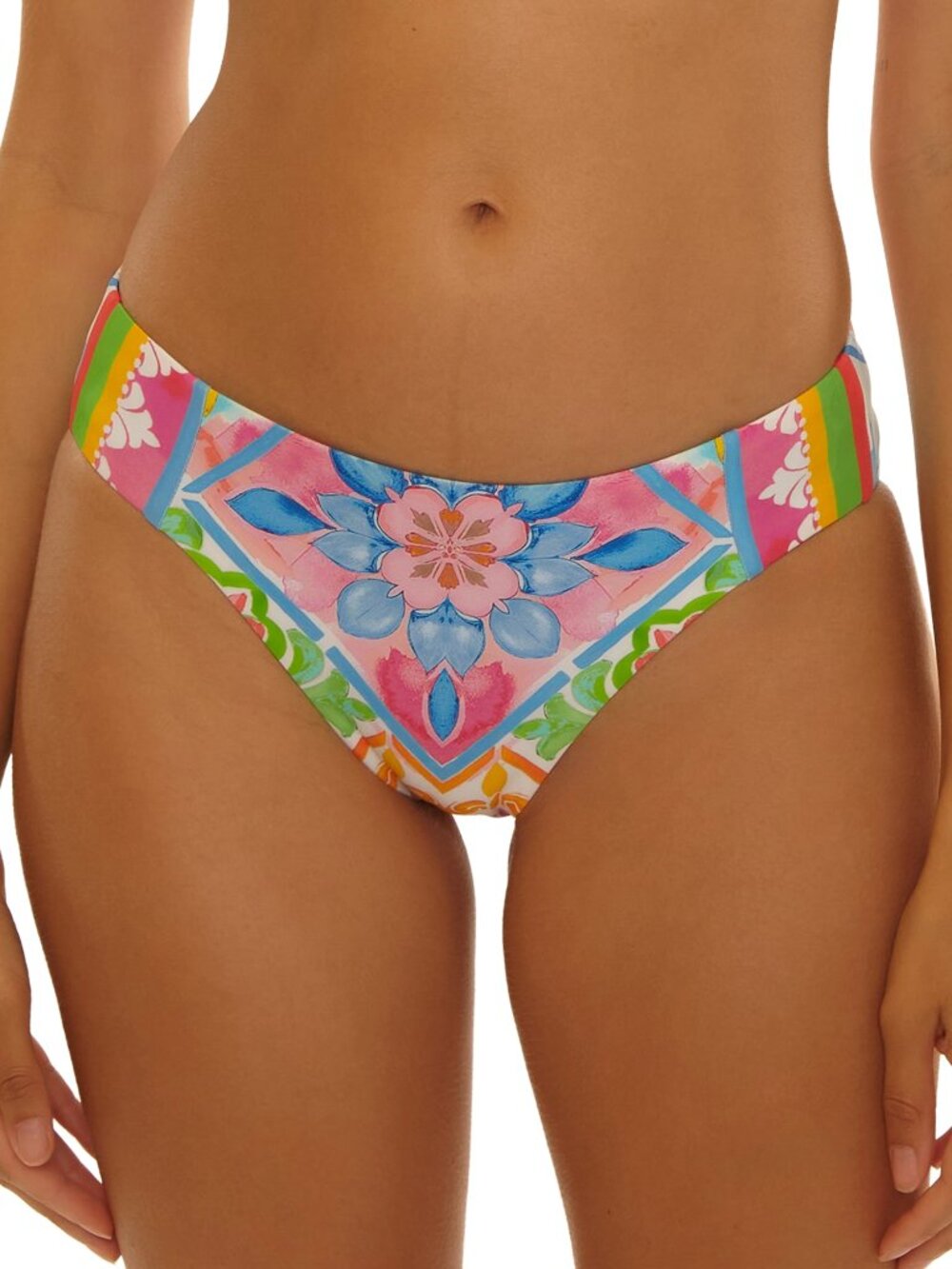 Becca Swim Reversible Mijas Print American Tab Side Bottom in sizes Small & Medi